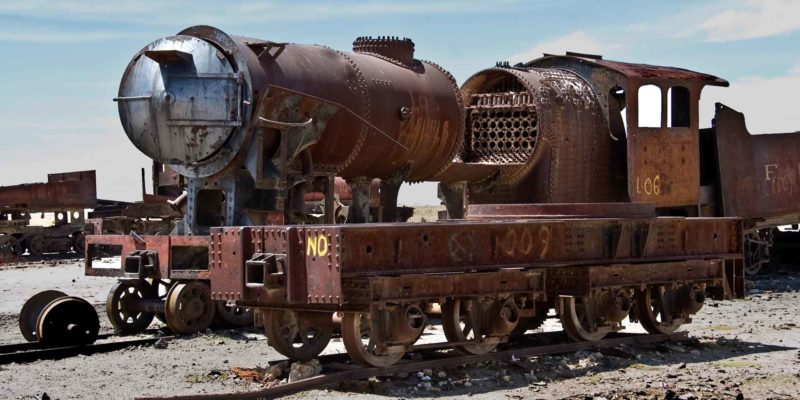 BOLI0100 | 2007, 2007-Bolivien, AMERIKA, Bolivien, Eisenbahnfriedhof, Salar de Uyuni, Uyuni